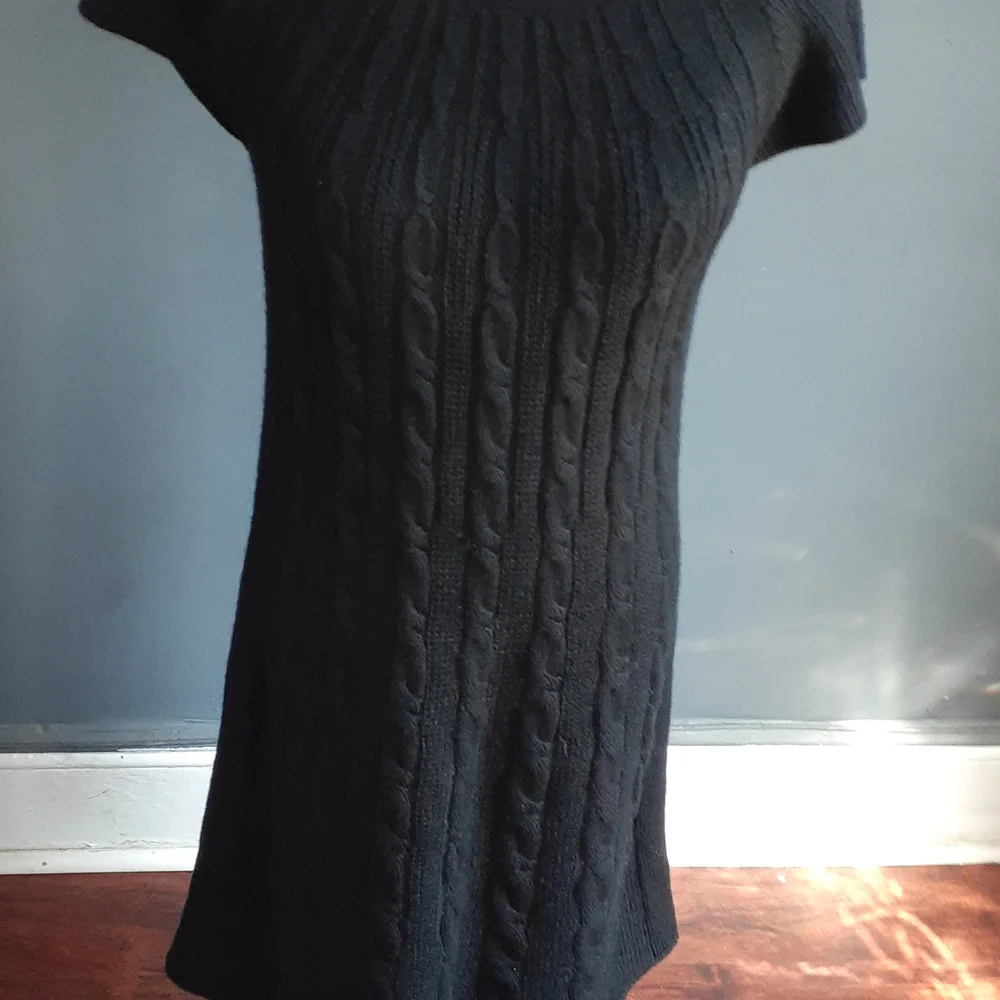 Calvin Klein women Whimsigoth black merino wool blend cable knit dress … - Picture 9 of 13
